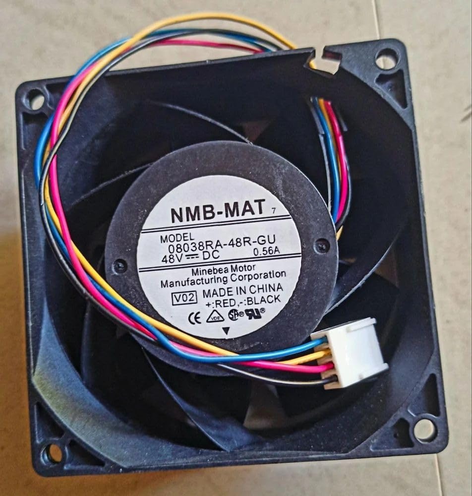 NMB-MAT 08038RA-48R-GU Axial Fan 48V-0.56A DC Brushless Air Cooling Fan 7500 RPM 80 * 80 * 38mm 4Wire