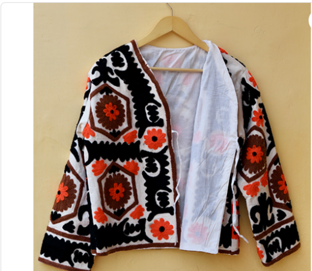 Indian Handmade Suzani Embroidery Jacket