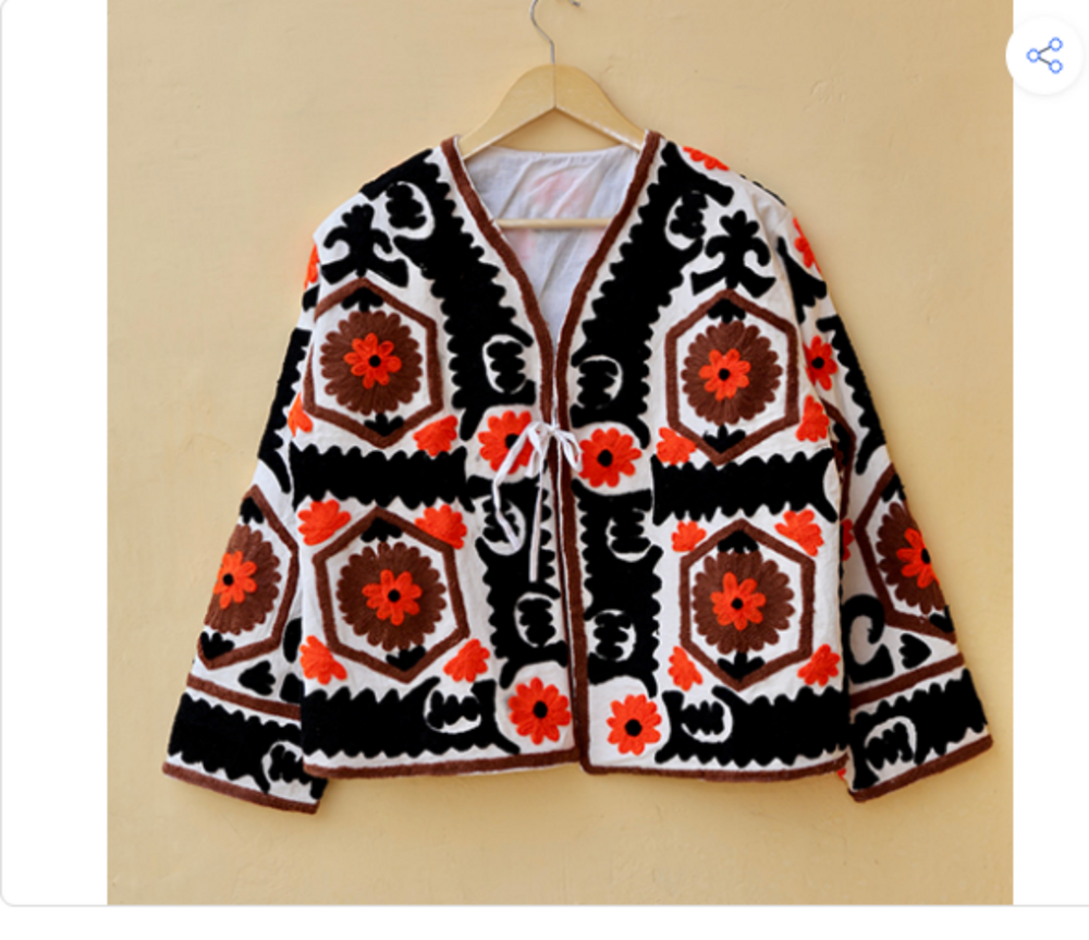 Indian Handmade Suzani Embroidery Jacket