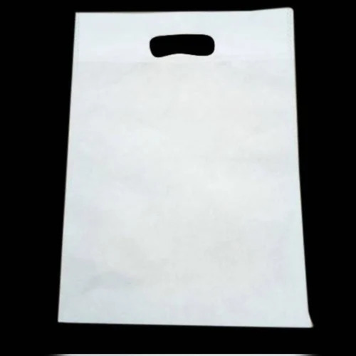 White D Cut Non Woven Plain Bag