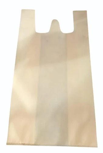 W Cut Non Woven Carry Bag - Color: White