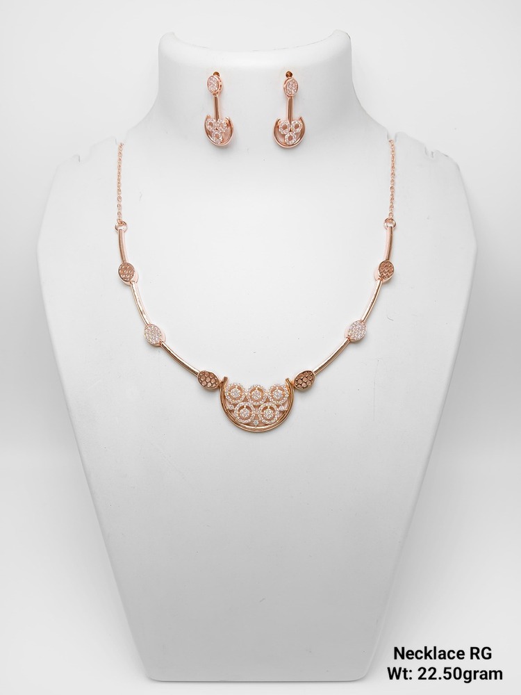 92.5 silver necklace rose gold