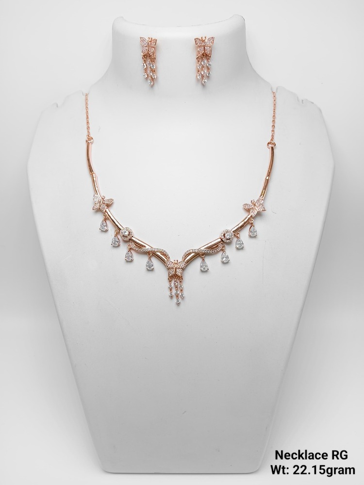 92.5 silver necklace rose gold