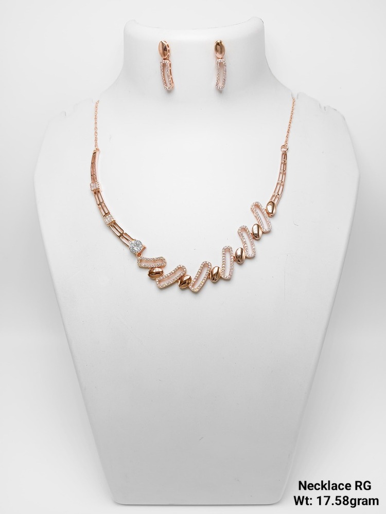 92.5 silver necklace rose gold
