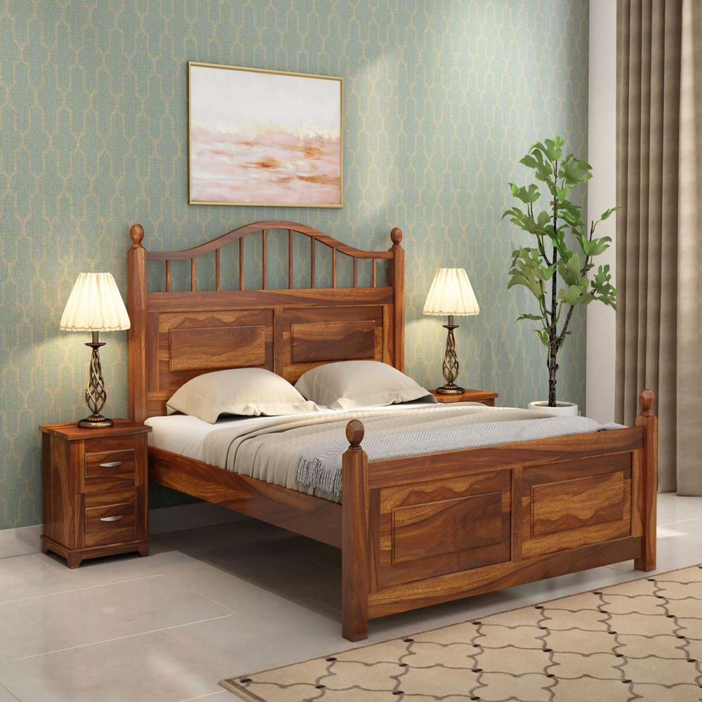 Adams Queen Size Bed Without Storage - Color: Brown