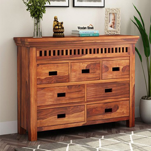 Wooden Sideboard With 7 Drawer - Color: Brown