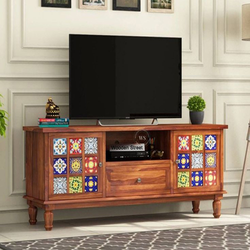 Bedroom Wooden Tv Cabinet - Color: Brown