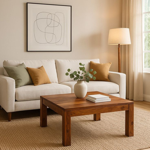 Solid Wooden Coffee Table - Color: Brown