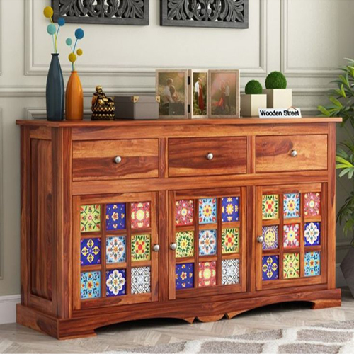 Solid Wooden Sideboard - Color: Brown