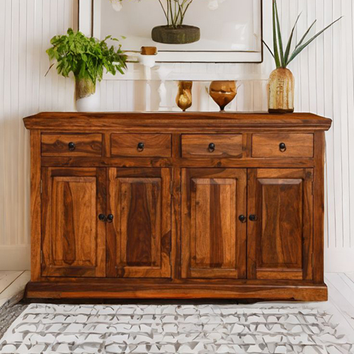 Solid Wooden Sideboard - Color: Brown