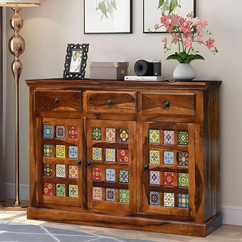 Solid Wooden Sideboard - Color: Brown