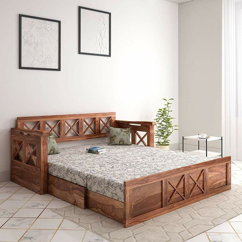Solid Wooden Sofa Cum Bed - Assembly: No Assembly Required