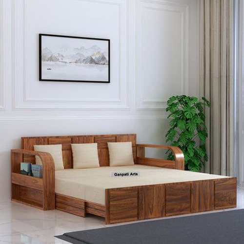 Solid Wooden Sofa Cum Bed - Assembly: No Assembly Required