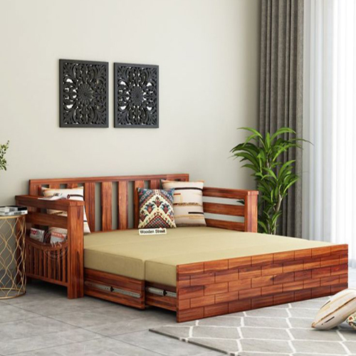 Solid Wooden Sofa Cum Bed - Assembly: No Assembly Required