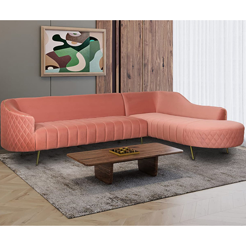 5 Seater Peach Color Sofa Set - Color: Different Available