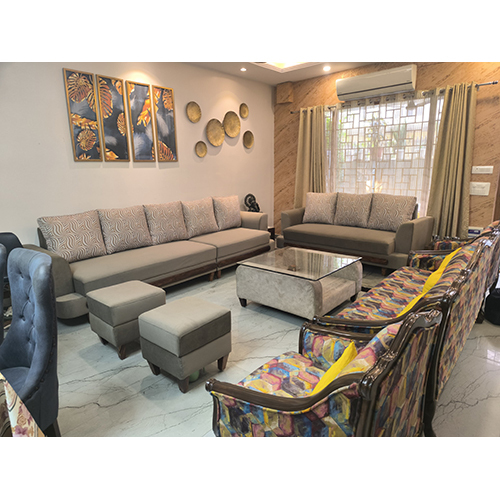 5 Seater Designer Sofa Set - Premium Quality Wood, Modern Indian Style, Smooth Finishing , Available in Multiple Colors, 1-Year Warranty