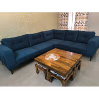 Blue L Shape Sofa Set