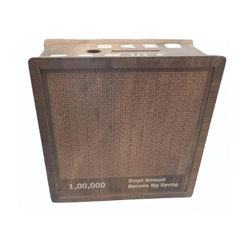 Brown Wooden Coin Box