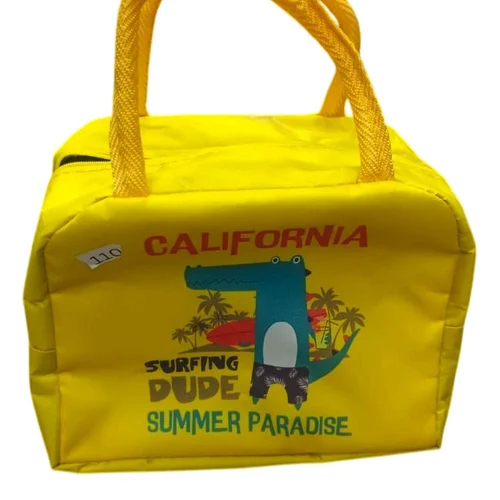Yellow Polyester Lunch Box Bag - Design: Printed