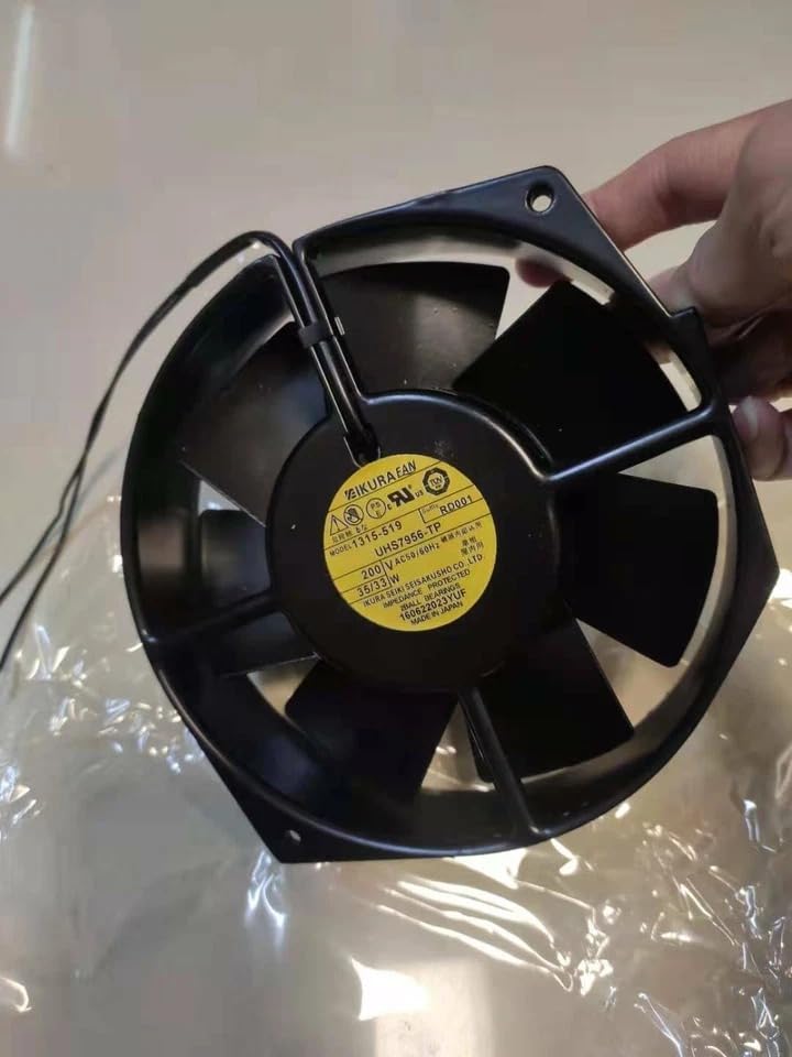IKURA UHS7956-TP Axial Fan 200V-35/33W DC Brushless Air Cooling Fan 3500 RPM 172 * 150 * 38mm 2Wire (Metal)