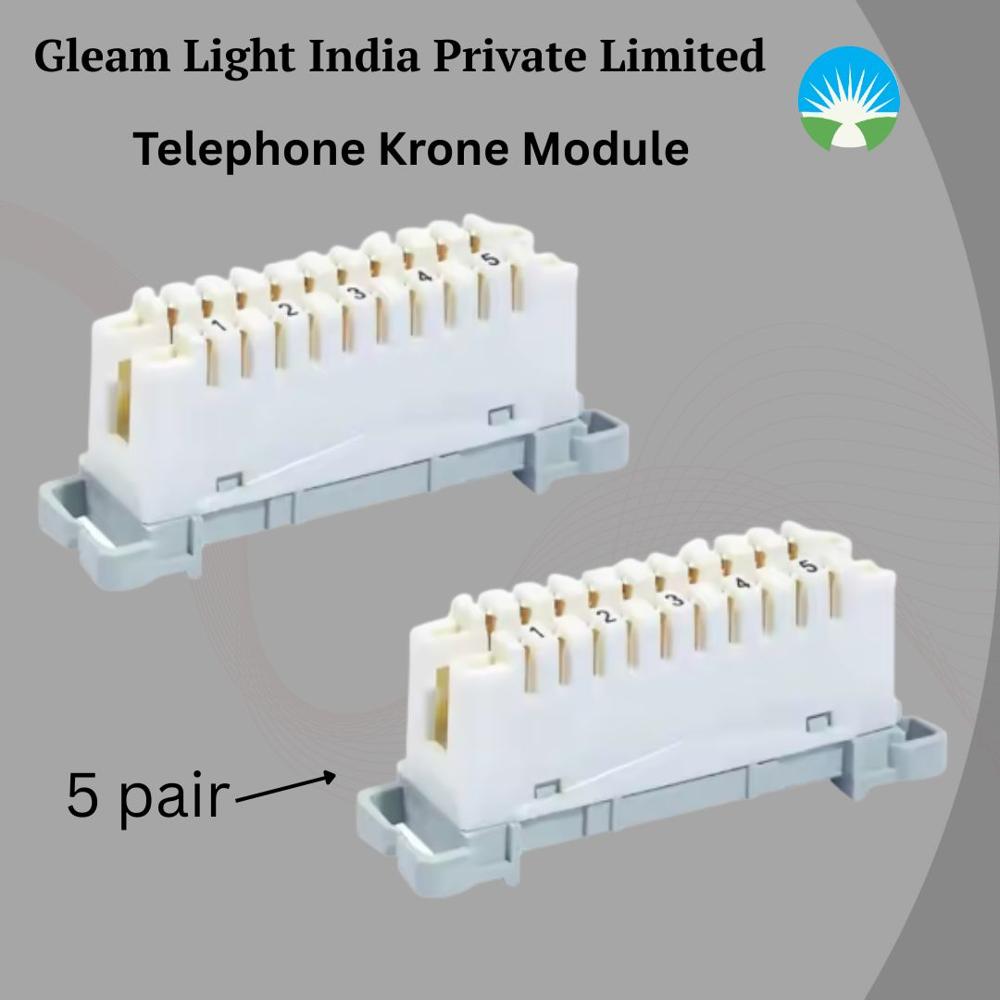Krone Module 5 Pair - Abs Material, 1000 Mega Ohm Insulation Resistance | Telecommunication Application, Efficient Cable Management, Compact Design