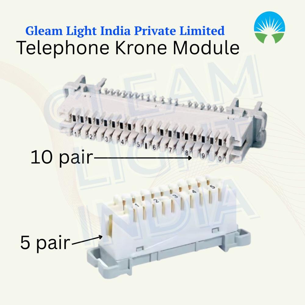 Krone Module 5 Pair - Abs Material, 1000 Mega Ohm Insulation Resistance | Telecommunication Application, Efficient Cable Management, Compact Design