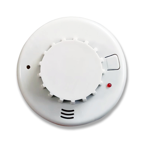 Smoke Detector - Plastic Material, Round Shape, White Color | Alarm Feature, Industrial Application, 1-Year Warranty, Good Quality Safety Device
