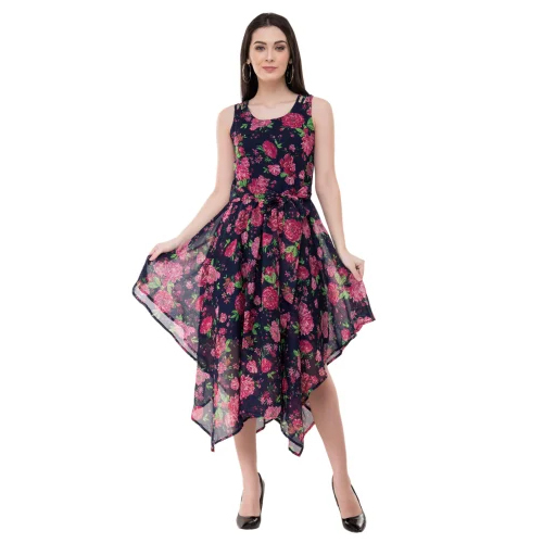 Party Wear Printed Georgette Dress