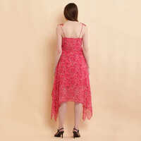 Pink A Line Georgette Dress
