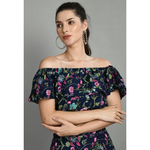 Women Two Piece Dress Dark Blue Dress