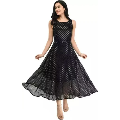 Ladies Western Dress - Color: Black