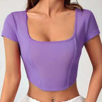 Scoop Neck Crop Top - Color: Cotton