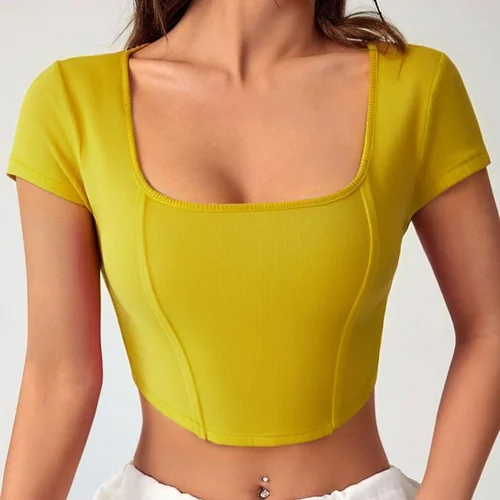 Scoop Neck Crop Top - Color: Cotton