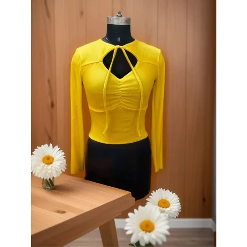 Round Neck Hollow Out Long Sleeve T-Shirt