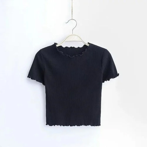 Women Short Sleeve Rib T-Shirt - Age Group: Adult