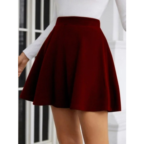 Ladies Maroon Lycra Skirt