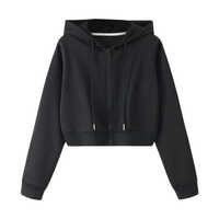 Women Crop Zip Hoodie