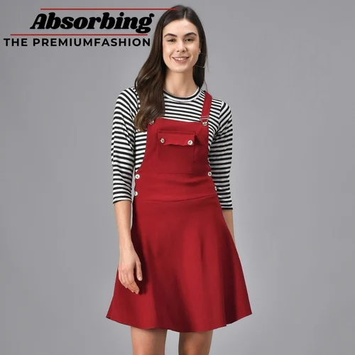 Women Red Dungaree - Design: Modern
