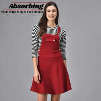 Women Red Dungaree
