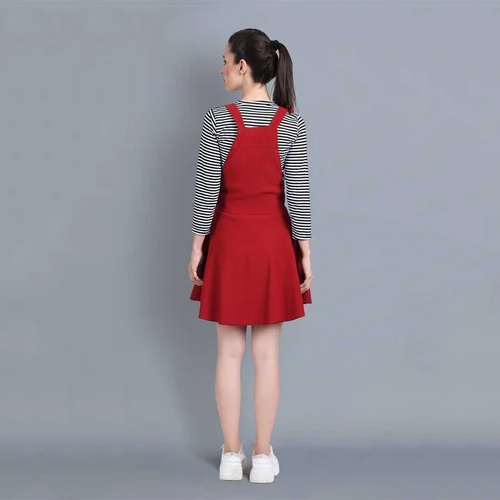 Women Red Dungaree - Design: Modern
