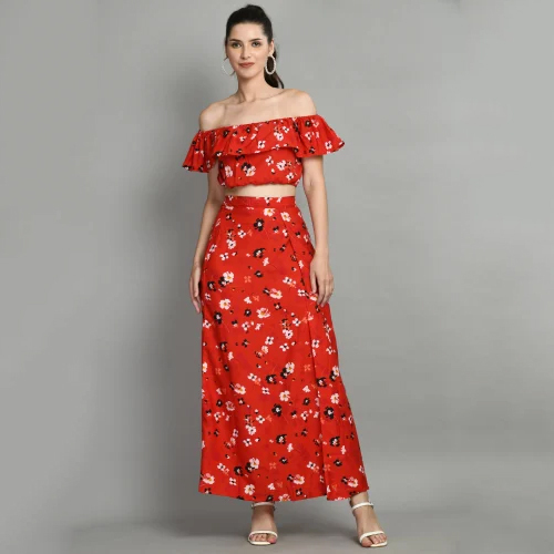 Women Two Piece Crepe Top