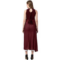 Casual Sleeveless Solid Women Maroon Top
