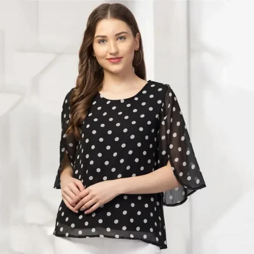 Ladies Stylish Casual Top - Color: Multicolor