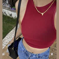 Round Neck Tank Top - Color: Red