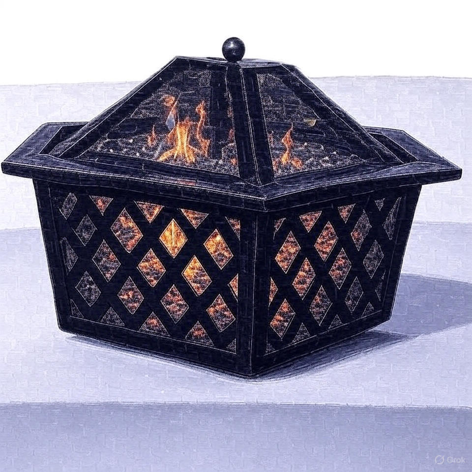 Black Cast Iron Fire Pit