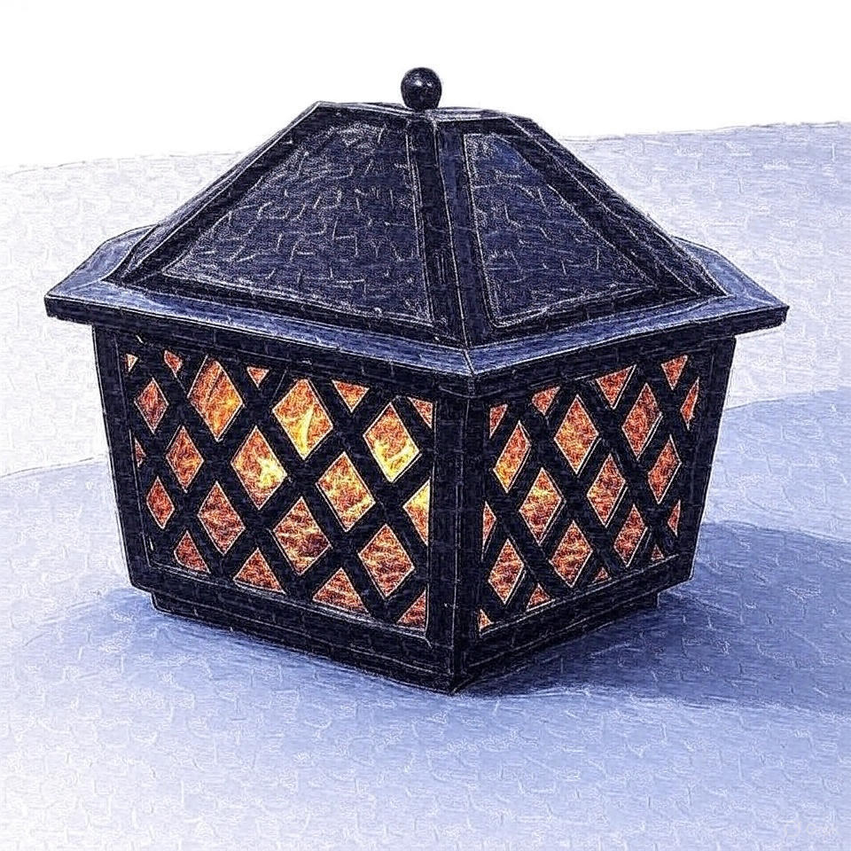 Black Cast Iron Fire Pit