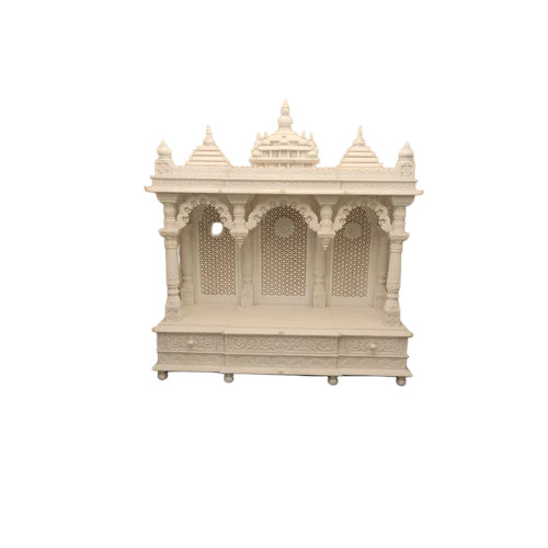 Home Marble Temple - White Marble, Customizable Size , Scratch-resistant Coating For Enhanced Durability And Elegance In Home Worship