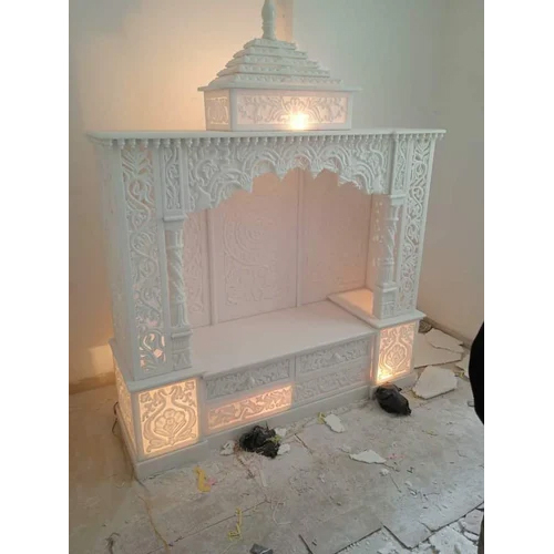 Home Marble Temple - White Marble, Customizable Size , Scratch-resistant Coating For Enhanced Durability And Elegance In Home Worship