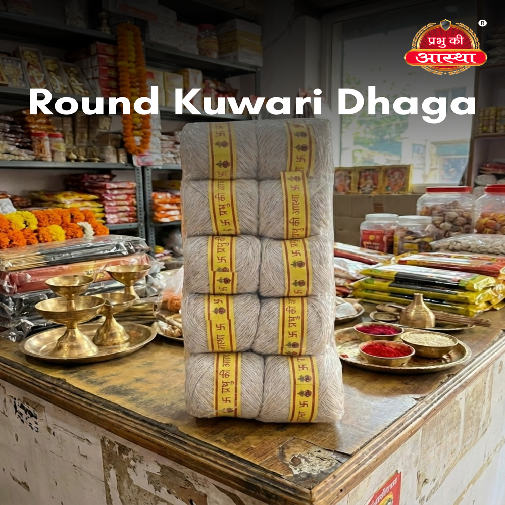 KUWARI DHAGA GOLA - Cotton, Set of 20 | White Color, Ideal for Puja and Religious Occasions, Embracing Indian Hinduism Theme