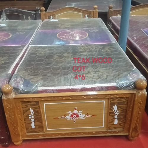 Teak Cot Wooden Bed - Color: Brown
